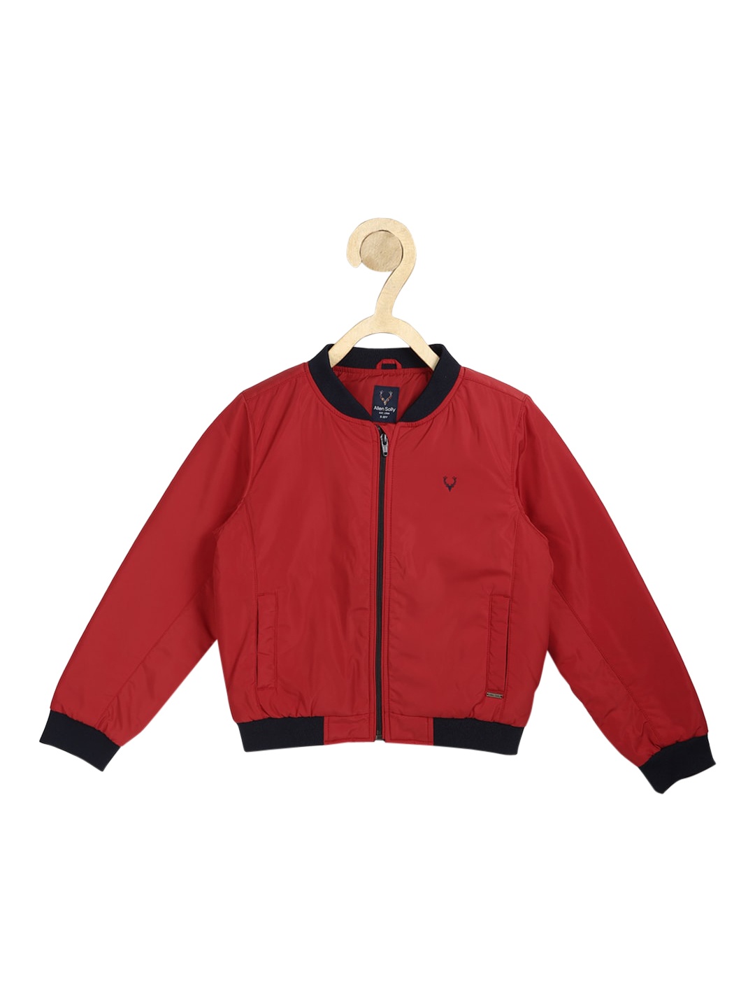 

Allen Solly Junior Boys Red Solid Bomber Jacket