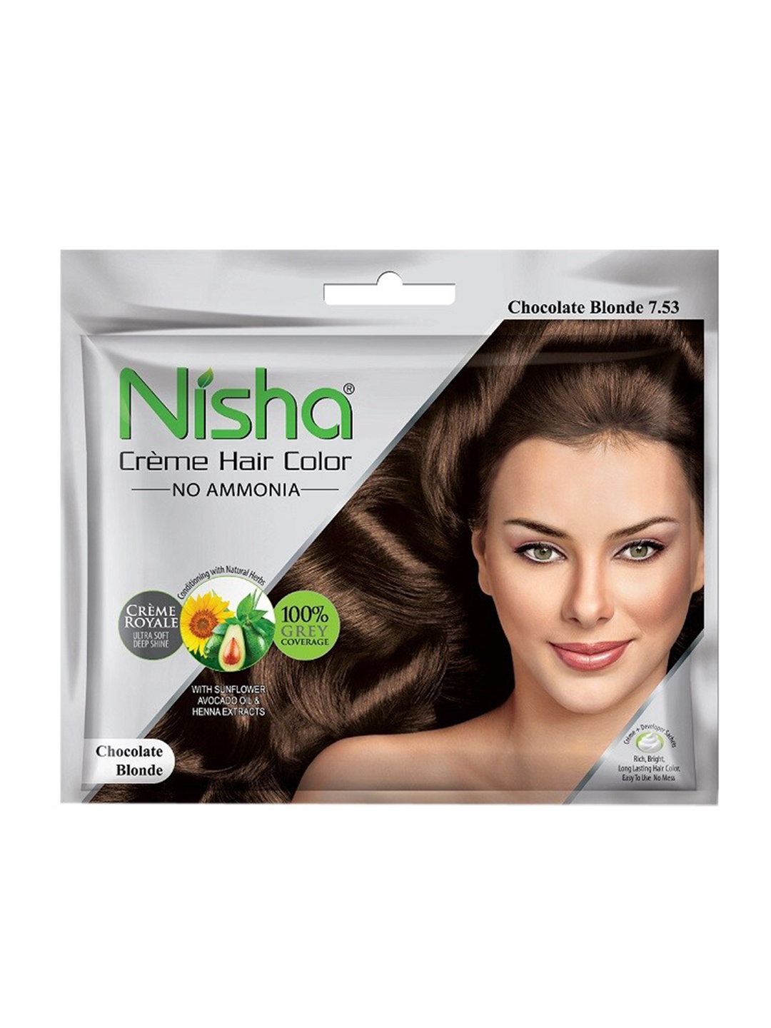 

Nisha Pack of 6 Creme Hair Colour 300g - Chocolate Blonde, Gold