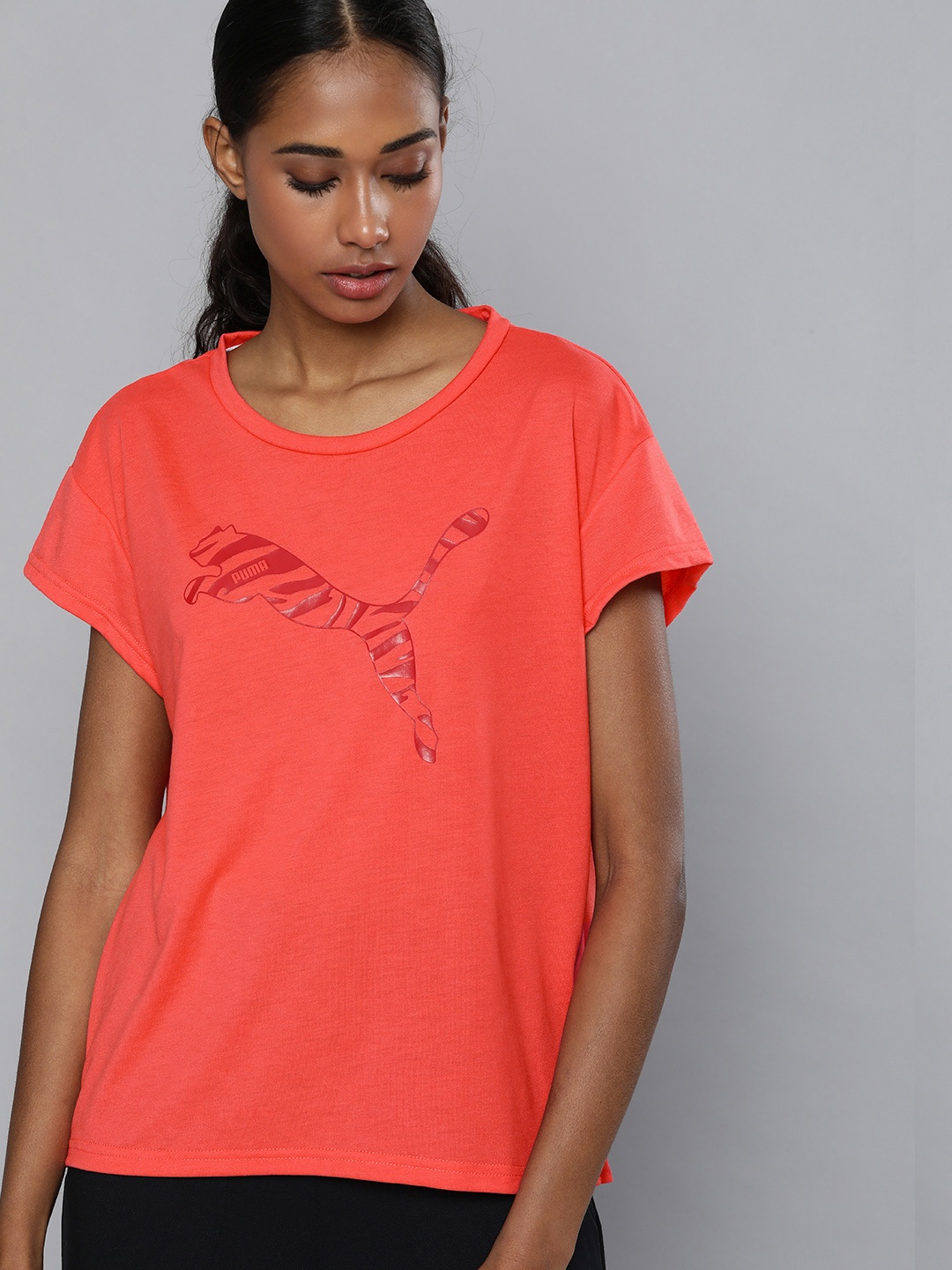 

Puma Women Pink Brand Logo Modern Sports dryCELL Printed T-shirt
