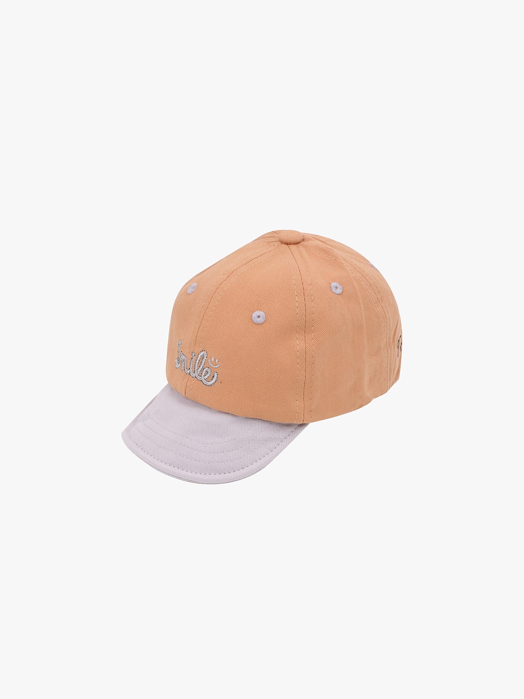 

POKORY Unisex Kids Brown & Purple Embroidered Baseball Cap