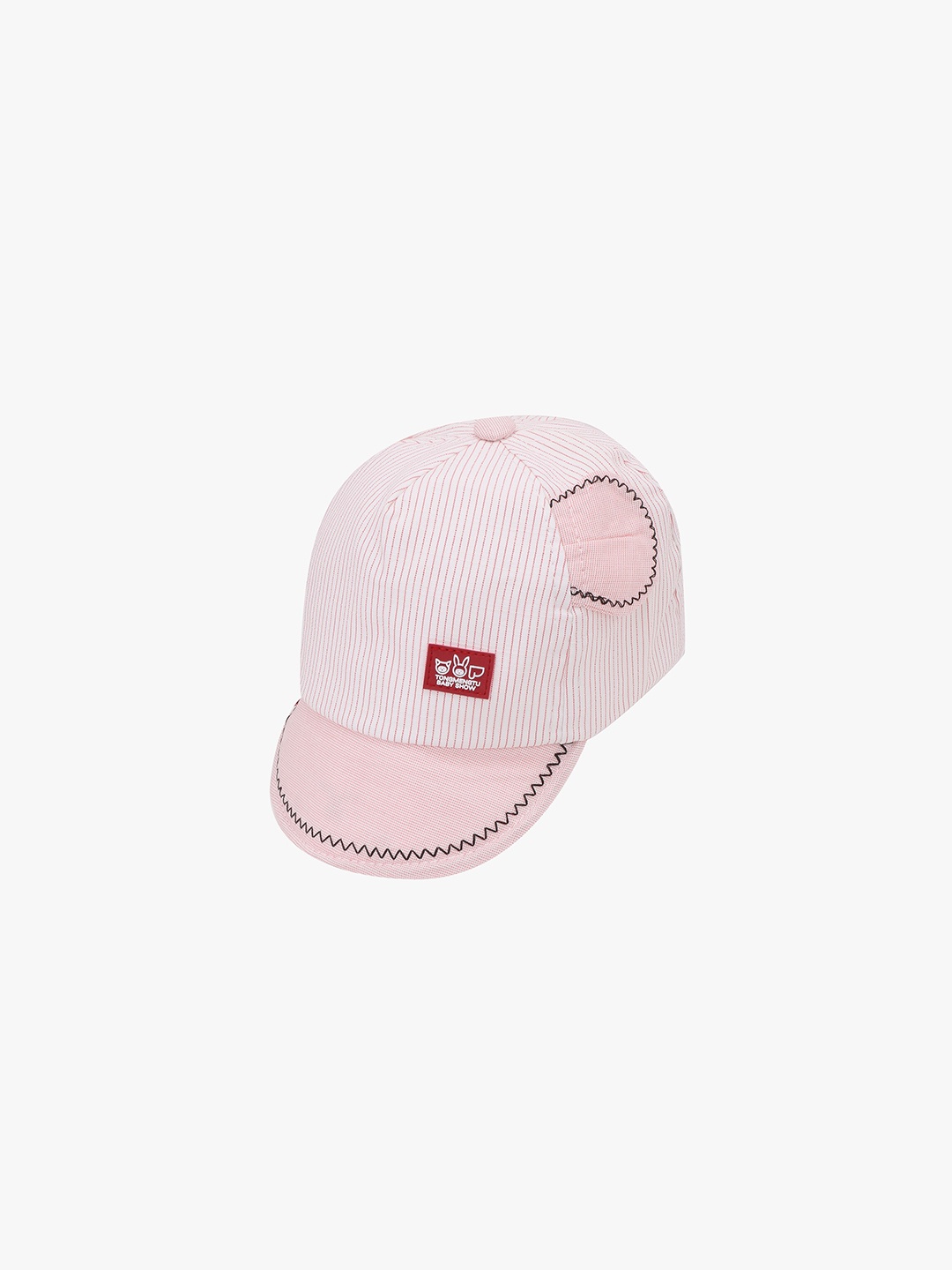 

POKORY Unisex Kids Pink & White Embroidered Baseball Cap