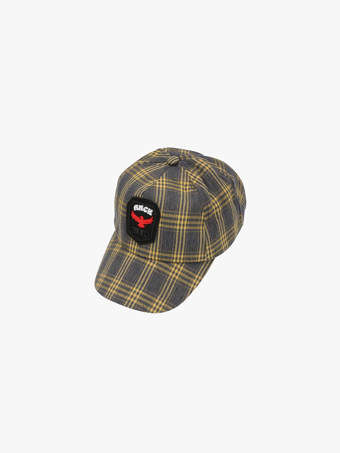 

POKORY Unisex Kids Grey & Yellow Printed Baseball Cap