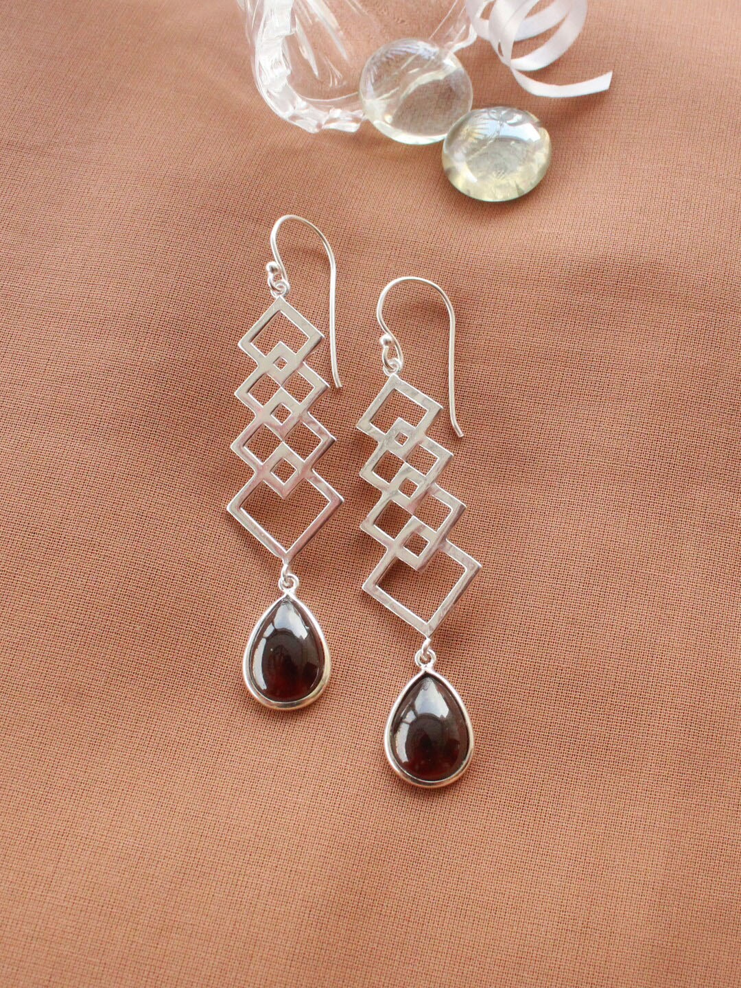 

ERILINE JEWELRY Silver-Toned Silver Plated Contemporary Drop Earrings