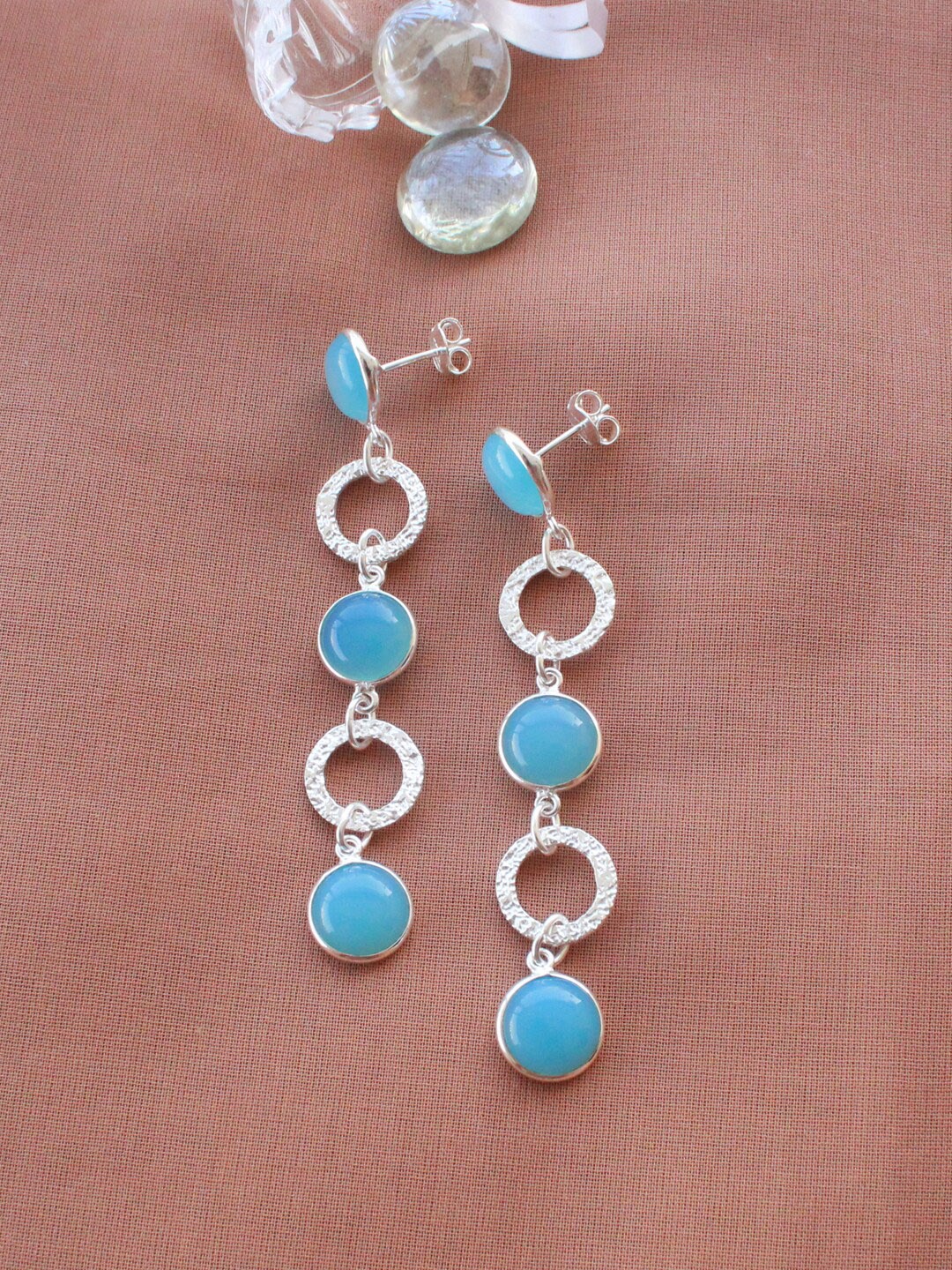

ERILINE JEWELRY Silver-Toned Silver Plated Contemporary Drop Earrings