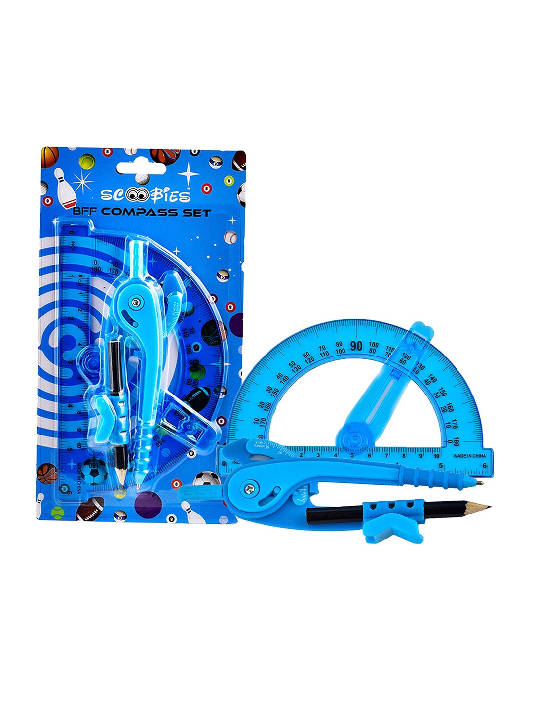 

SCOOBIES Kids Blue Solid Bff Compass & Protector Set