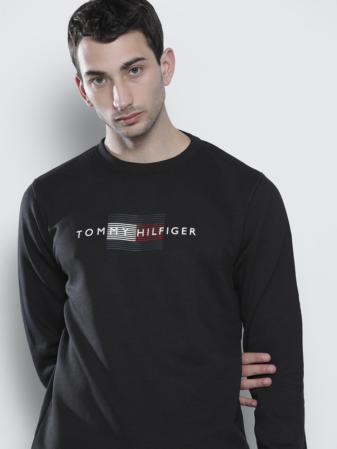

Tommy Hilfiger Men Black Printed Sweatshirt