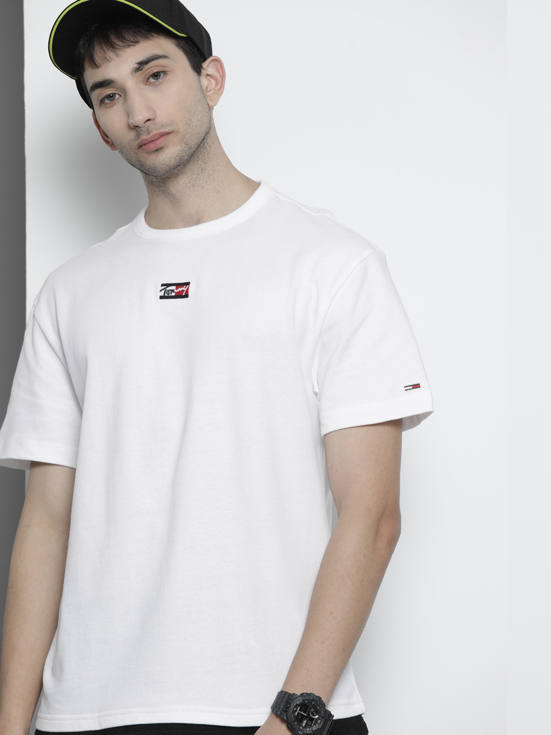 

Tommy Hilfiger Men White Embroidered Pure Cotton T-shirt