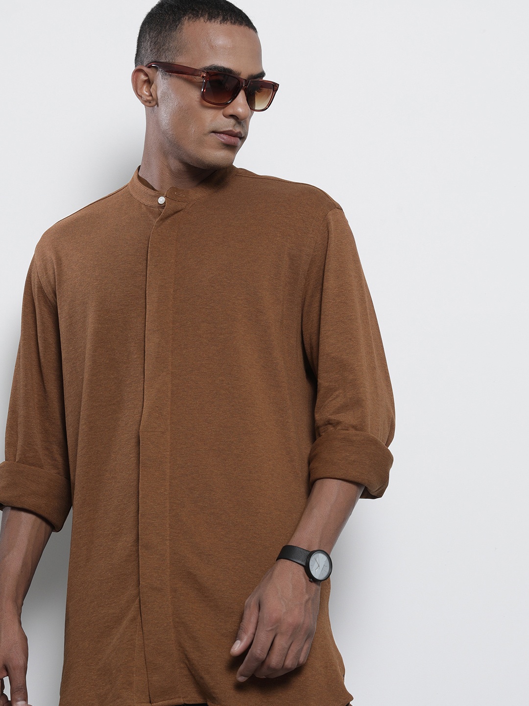 

Tommy Hilfiger Men Brown Opaque Casual Shirt