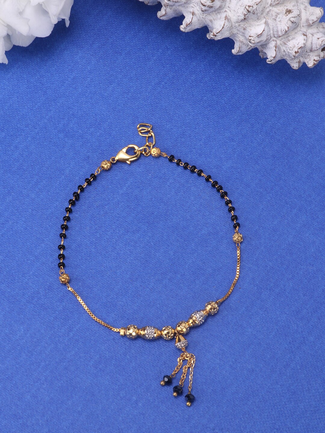 

JEWELS GEHNA Women Gold Plated Beaded Sleek Mangalsutra/Bracelet