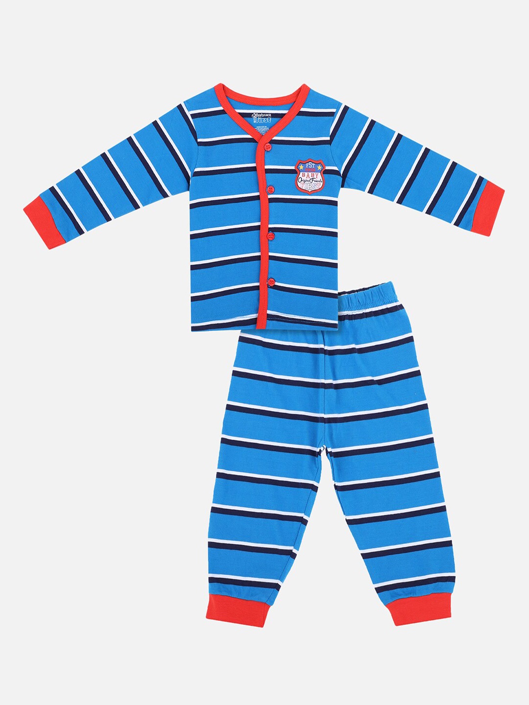 

Bodycare Kids Boys Blue & Red Striped Night Suit