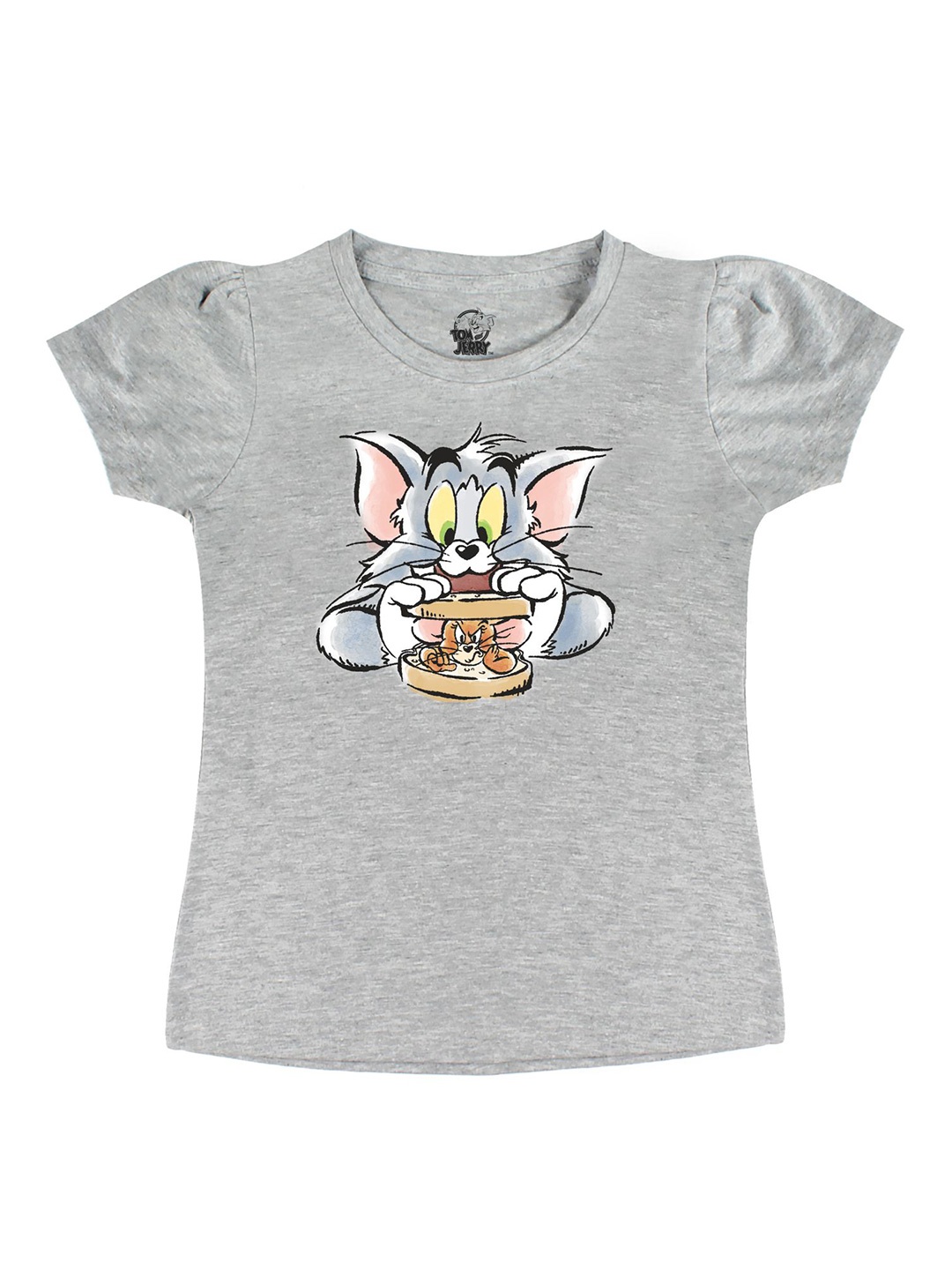 

Tom & Jerry Girls Grey Printed T-shirt