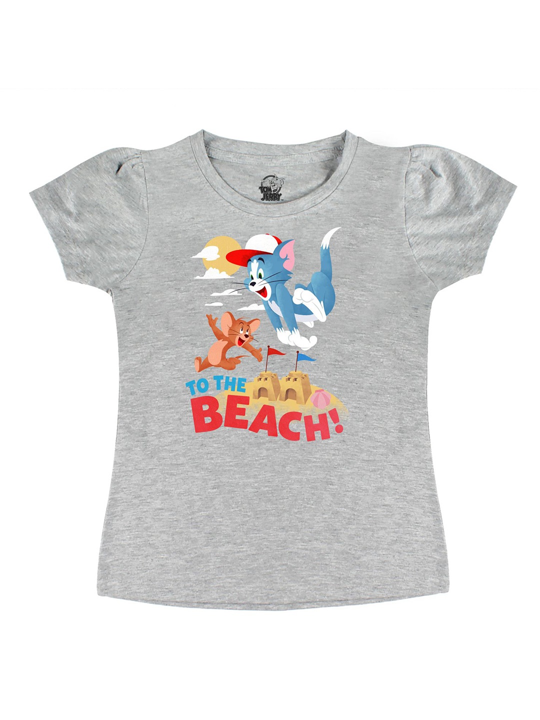 

Tom & Jerry Girls Grey Printed T-shirt
