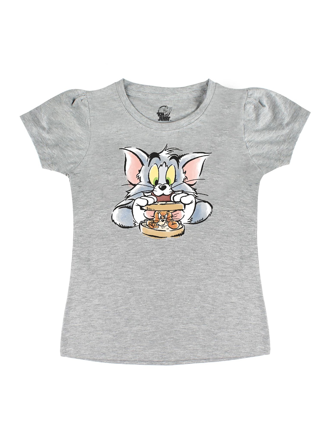 

Tom & Jerry Girls Grey Printed T-shirt
