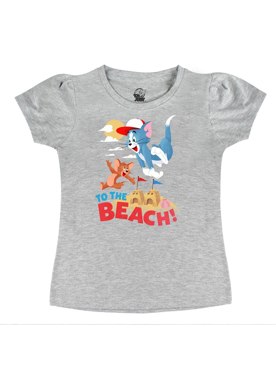

Tom & Jerry Girls Grey Printed T-shirt
