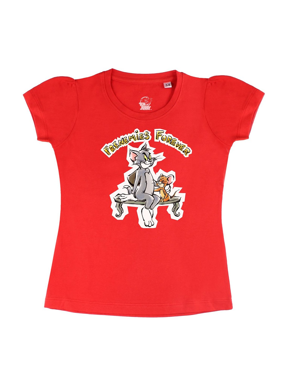

Tom & Jerry Girls Red Printed T-shirt