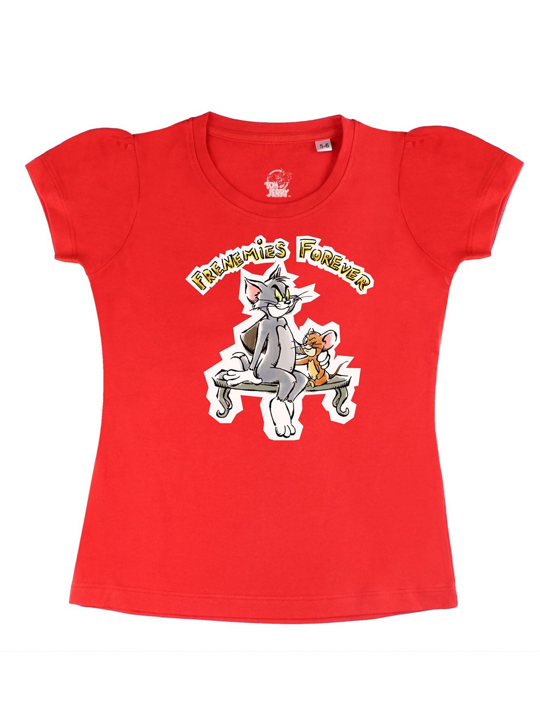 

Tom & Jerry Girls Red Printed T-shirt