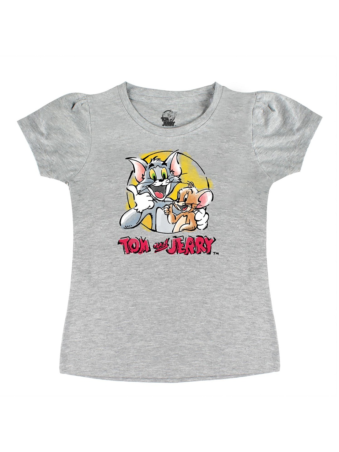 

Tom & Jerry Girls Grey Printed T-shirt