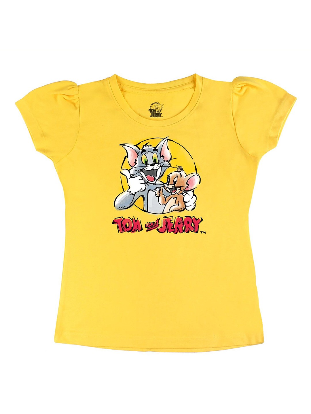 

Tom & Jerry Girls Yellow Printed T-shirt
