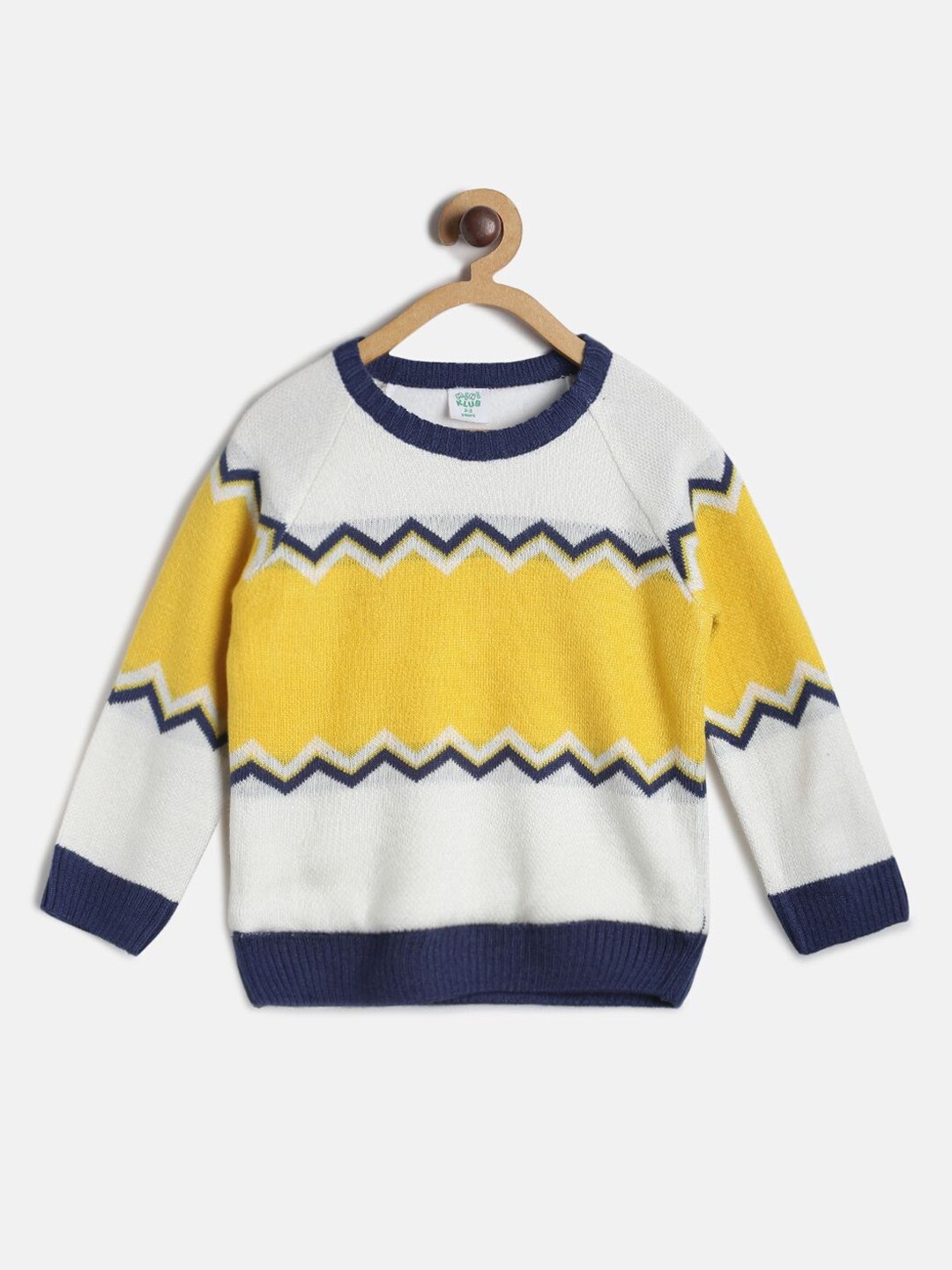 

MINI KLUB Boys Yellow & White Striped Pullover