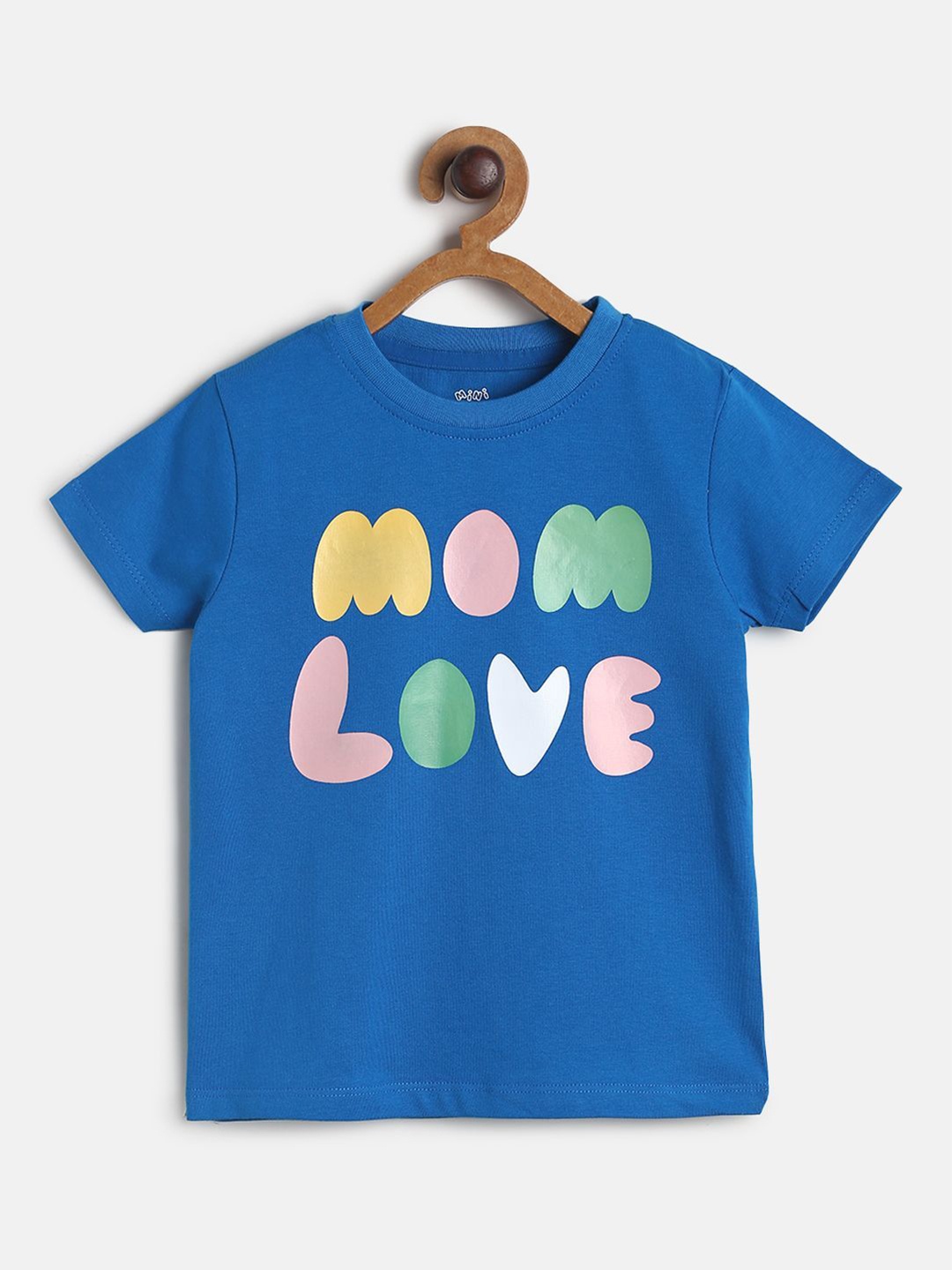 

MINI KLUB Boys Blue Pink Printed Cotton Pure Cotton T-shirt