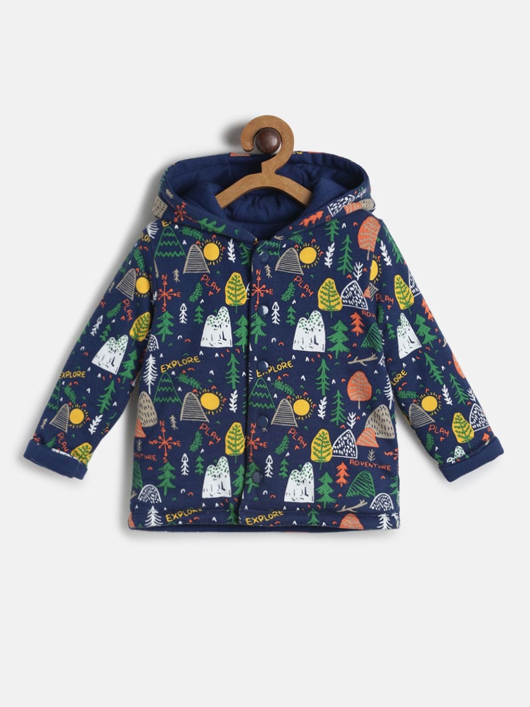 

MINI KLUB Boys Blue & Green Printed Lightweight Tailored Jacket