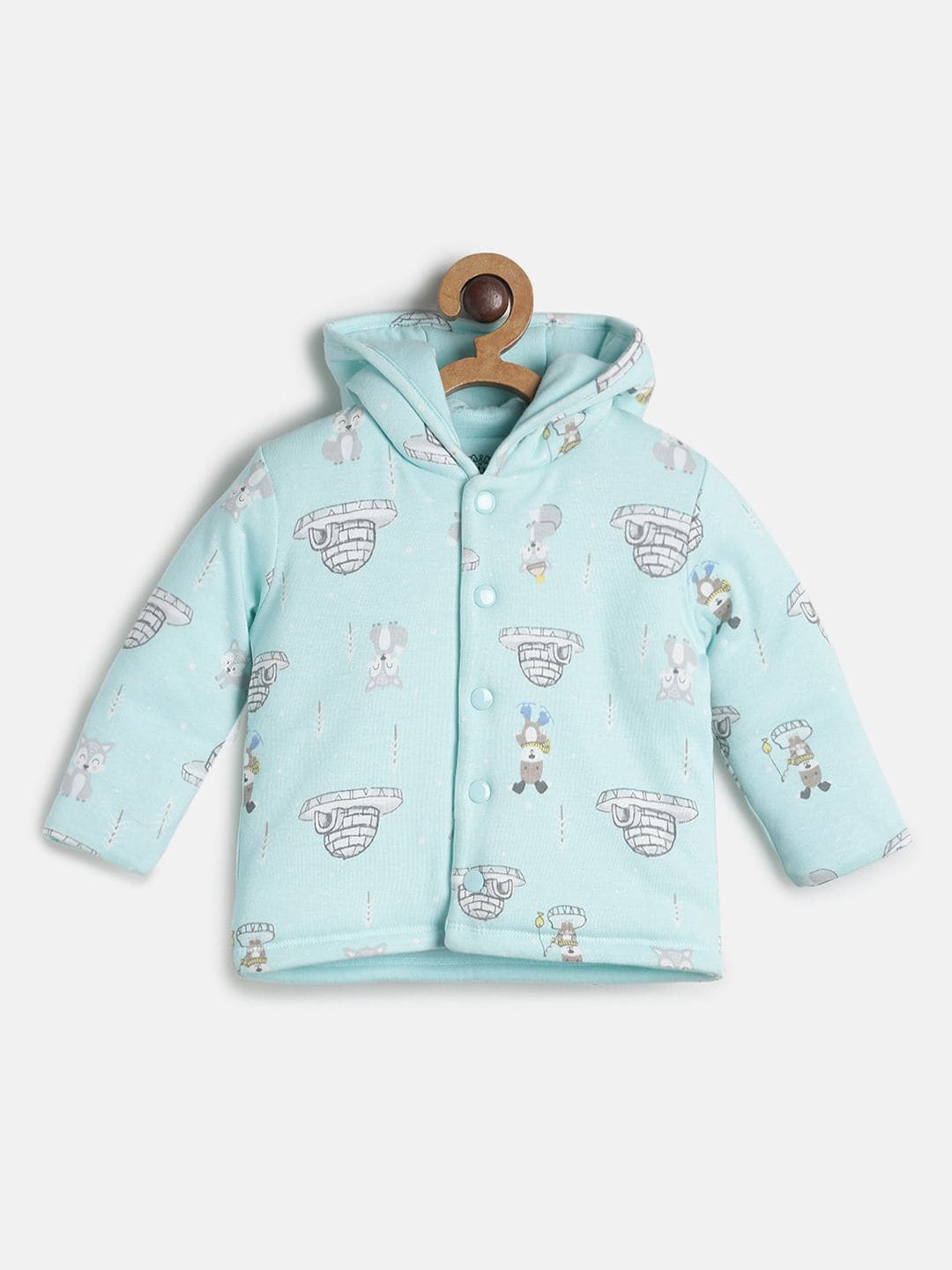 

MINI KLUB Boys Blue & White Printed Lightweight Tailored Cotton Jacket