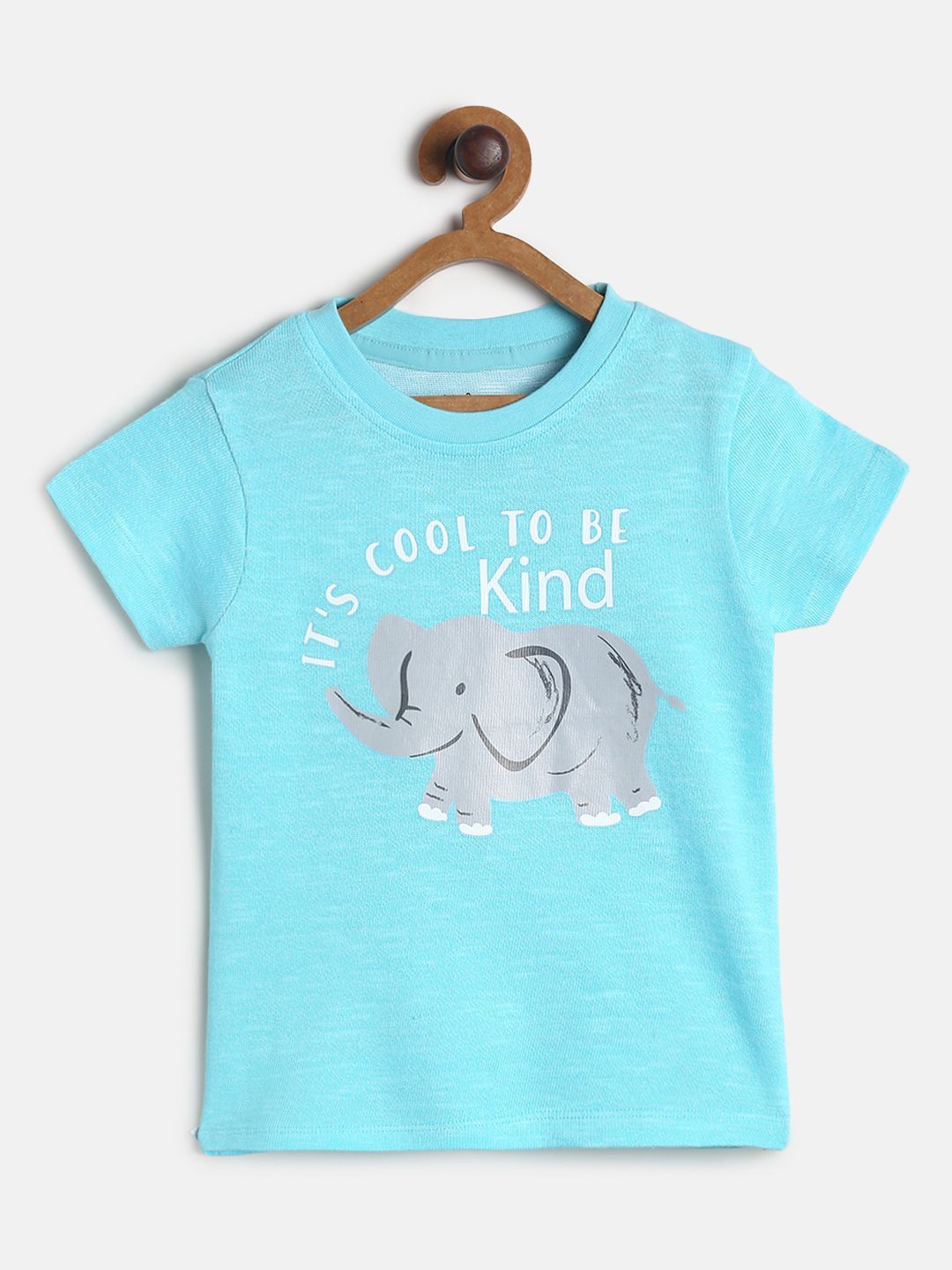 

MINI KLUB Boys Blue Grey Printed Cotton Pure Cotton T-shirt