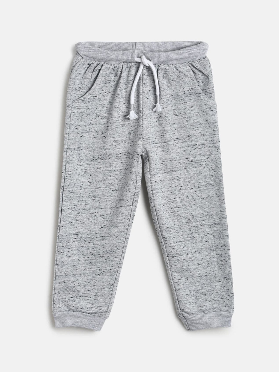 

MINI KLUB Infants Boys Grey Melange textured Pure Cotton Joggers