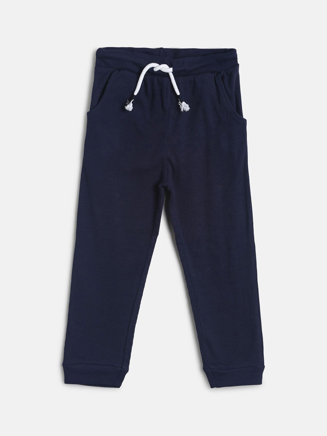 

MINI KLUB Infant Boys Navy Blue Solid Pure Cotton Joggers