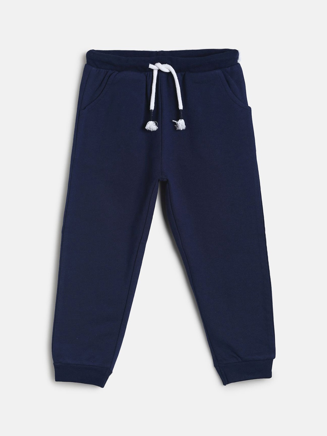 

MINI KLUB Infant Boys Navy Blue Solid Pure Cotton Joggers