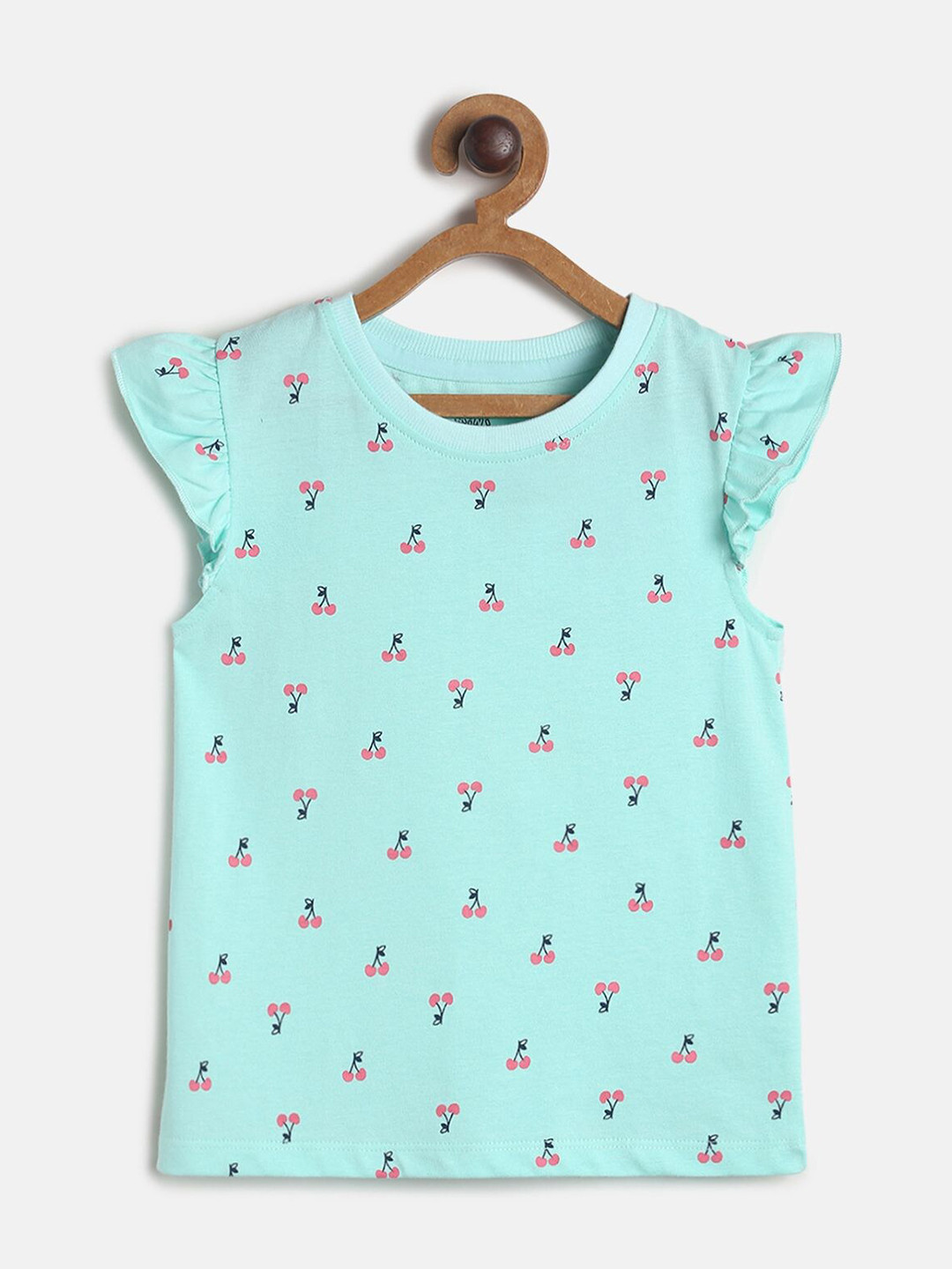 

MINI KLUB Girls Blue & Pink Printed Regular Top