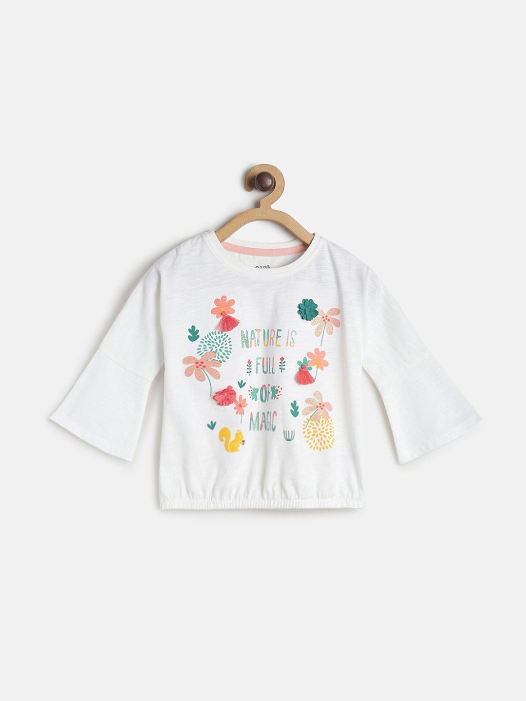 

MINI KLUB White & Green Applique Regular Top