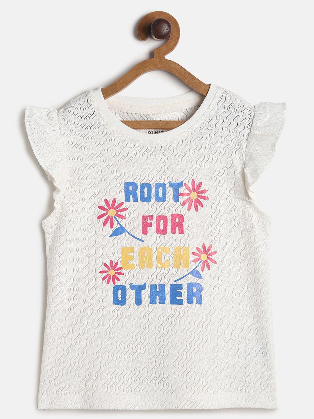 

MINI KLUB Girls Off White & Blue Regular Top