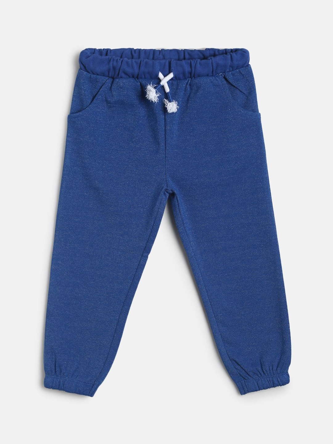 

MINI KLUB Infant Girls Blue Solid Pure Cotton Joggers