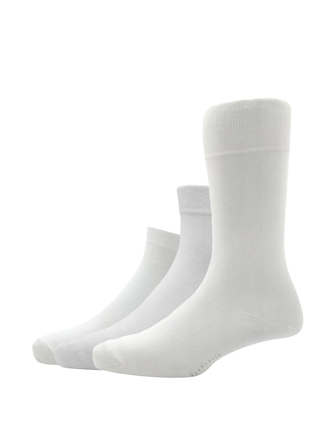 

Van Heusen Men Pack Of 3 White Solid Above Ankle-Length Socks