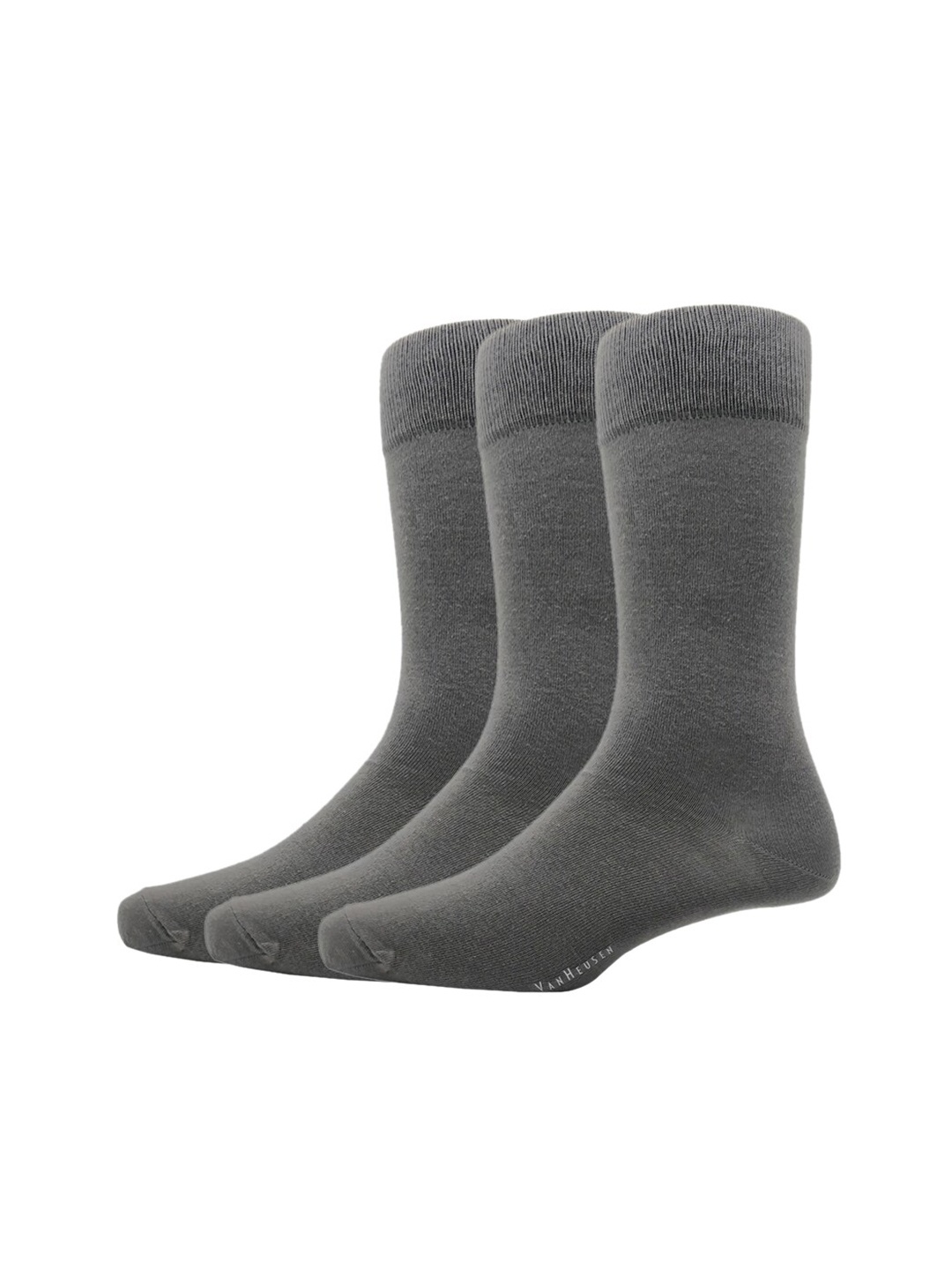 

Van Heusen Men Pack Of 3 Grey Solid Calf-Length Socks