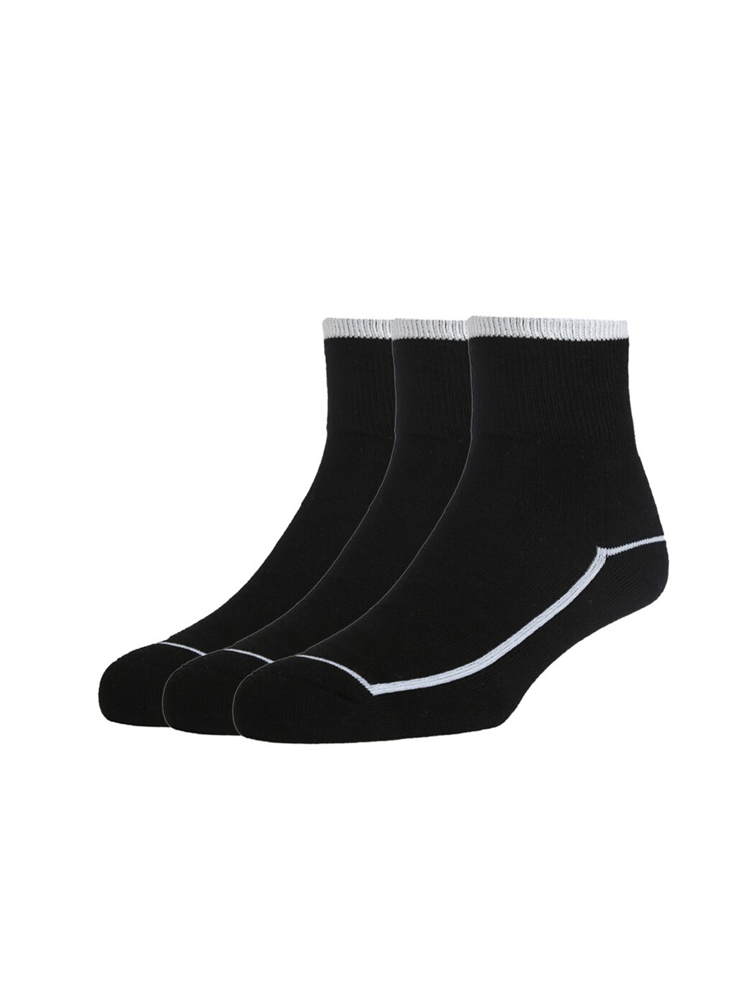 

Van Heusen Men Pack Of 3 Black & White Solid Ankle-Length Socks