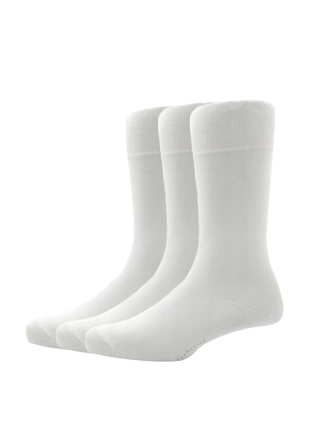 

Van Heusen Men Pack Of 3 White Solid Calf-Length Socks