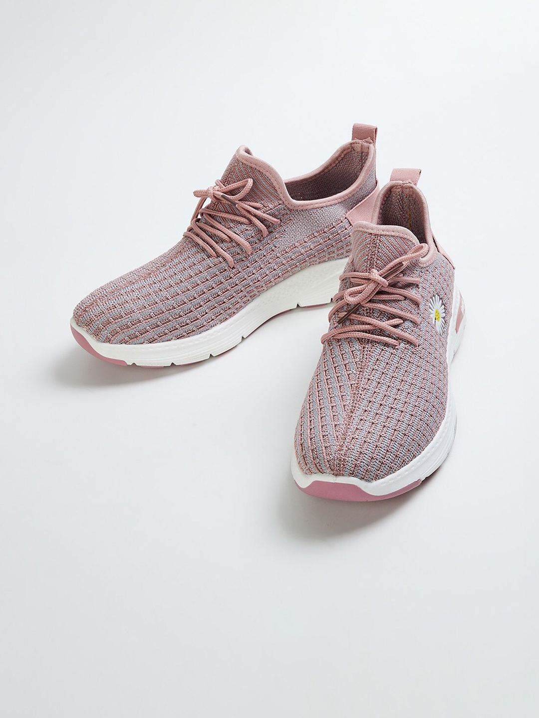 

Ginger by Lifestyle Women Pink Woven Design Sneakers