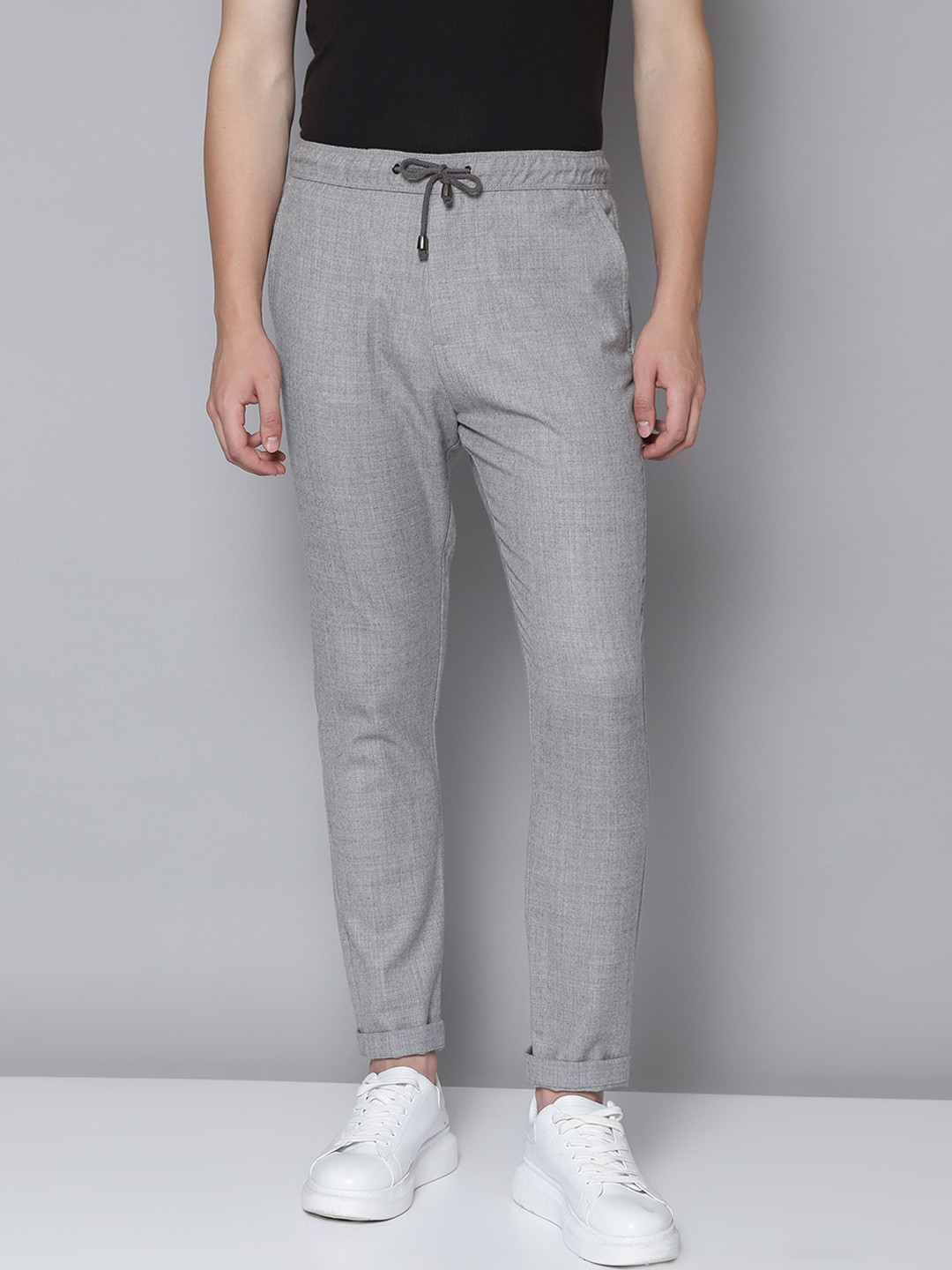 

Bruun & Stengade Men Grey Slim Fit Trousers