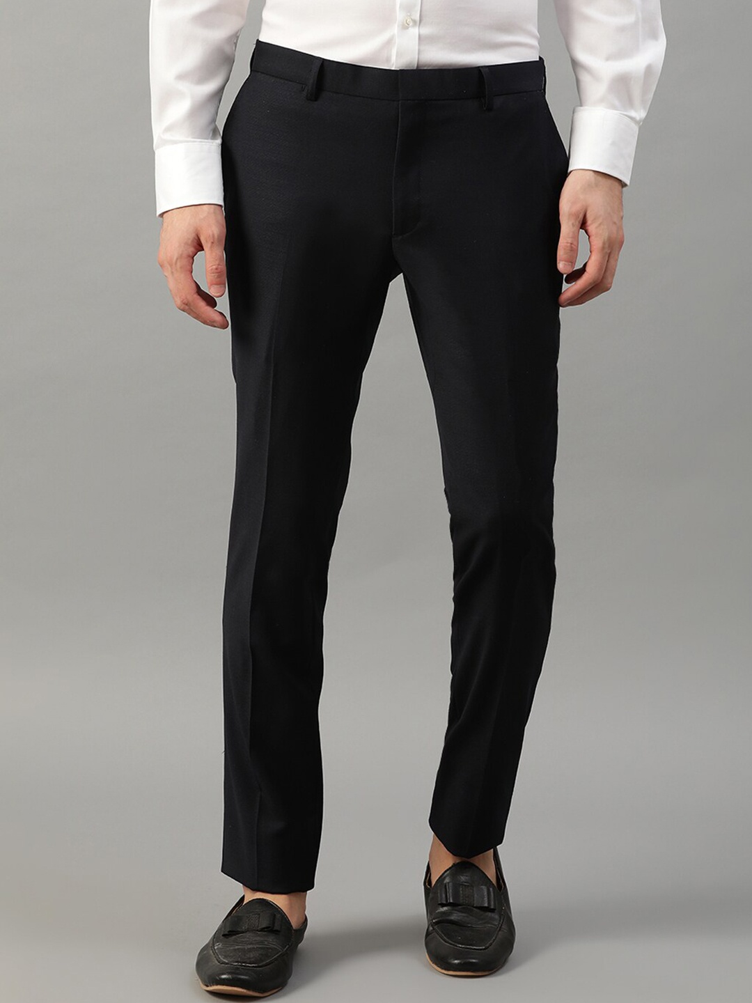 

Bruun & Stengade Men Navy Blue Slim Fit Formal Trousers