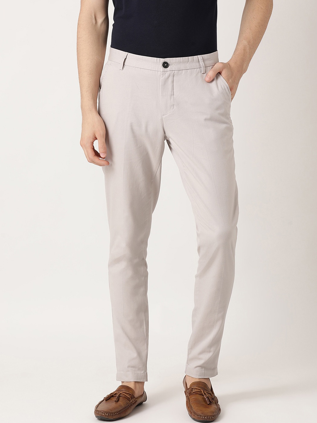 

Bruun & Stengade Men Beige Slim Fit Chinos Trousers