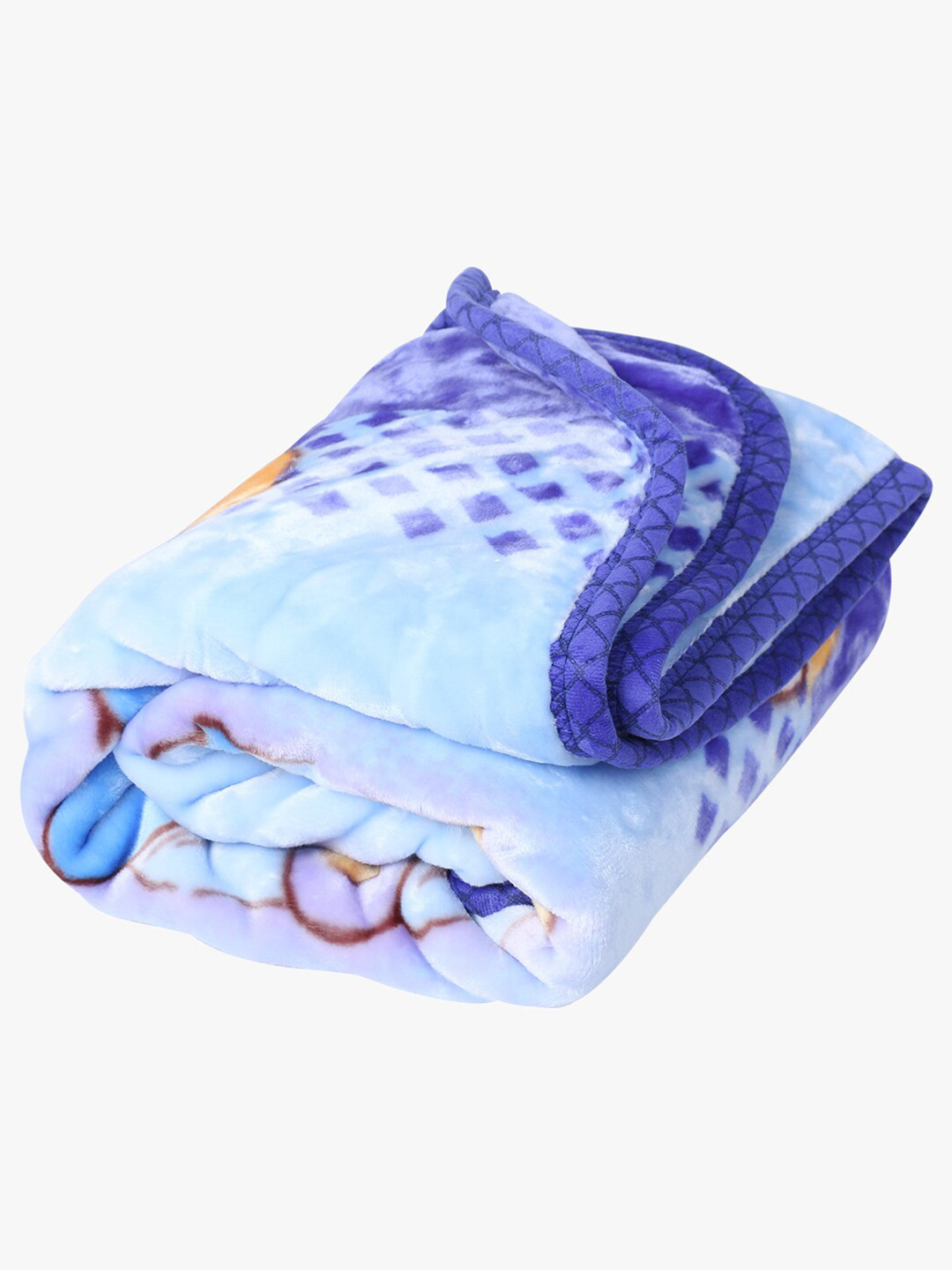 

POKORY Kids Blue & Yellow Printed Cotton Ac Room 210 GSM Single Bed Blanket