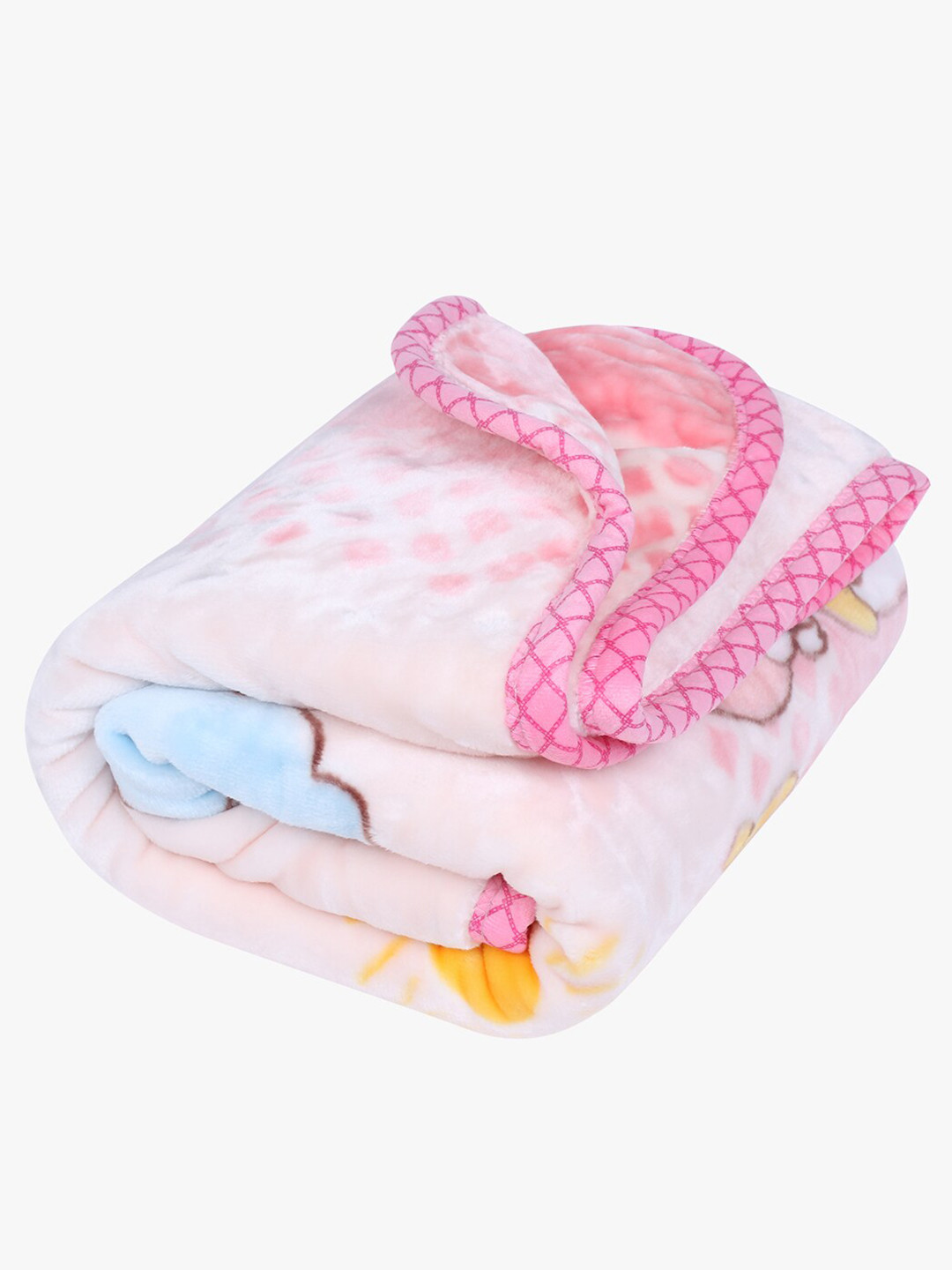 

POKORY Pink Cartoon Characters AC Room210 GSM Single Bed Blanket