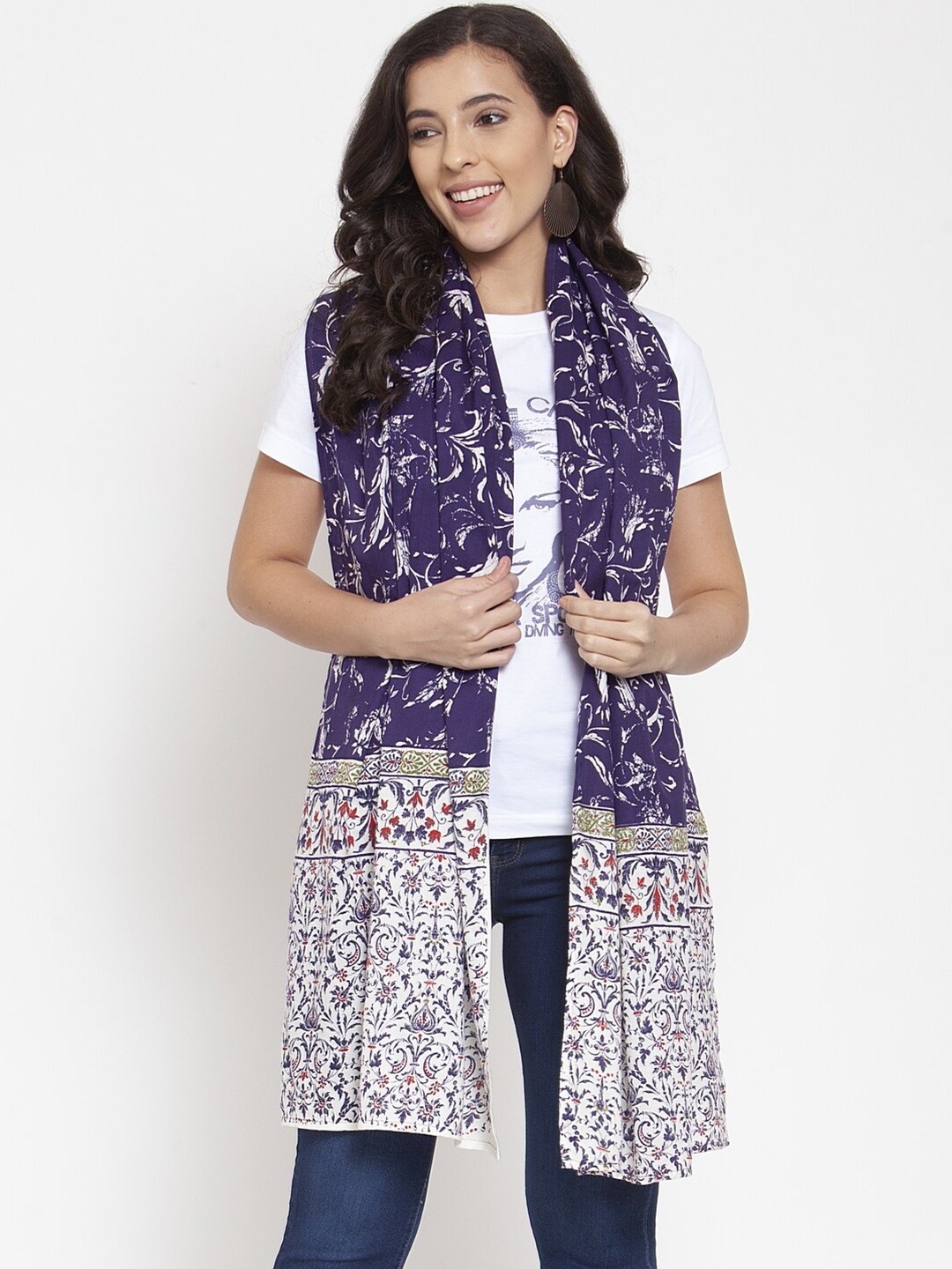 

KLOTTHE Set of 2 Women Violet Printed Stoles