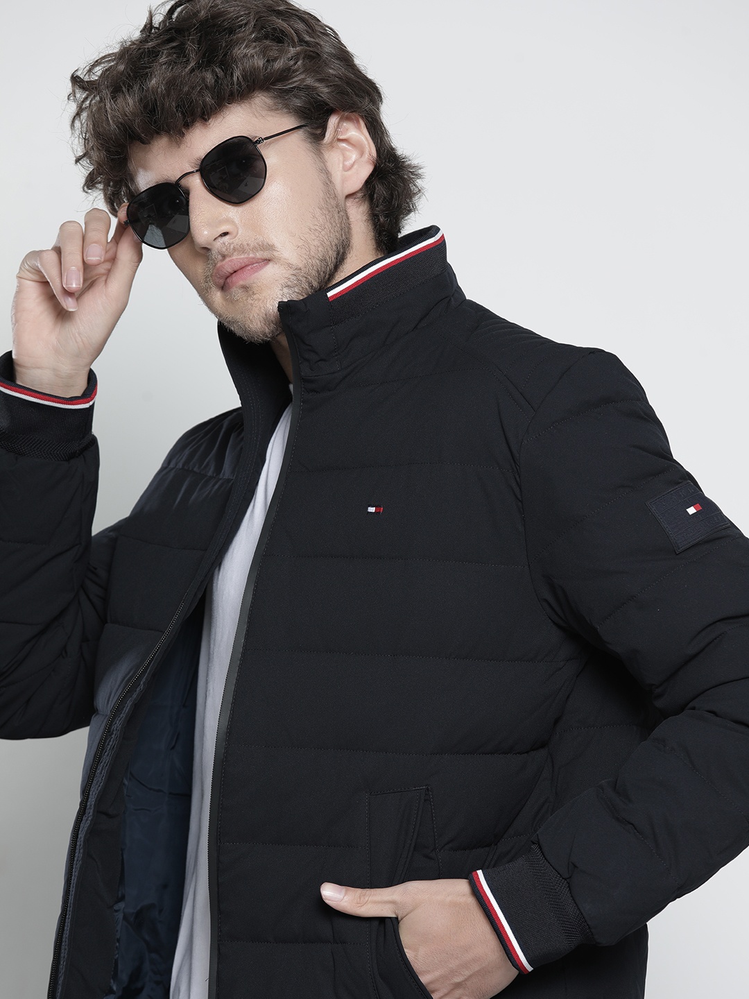 

Tommy Hilfiger Men Navy Blue Solid Quilted Jacket