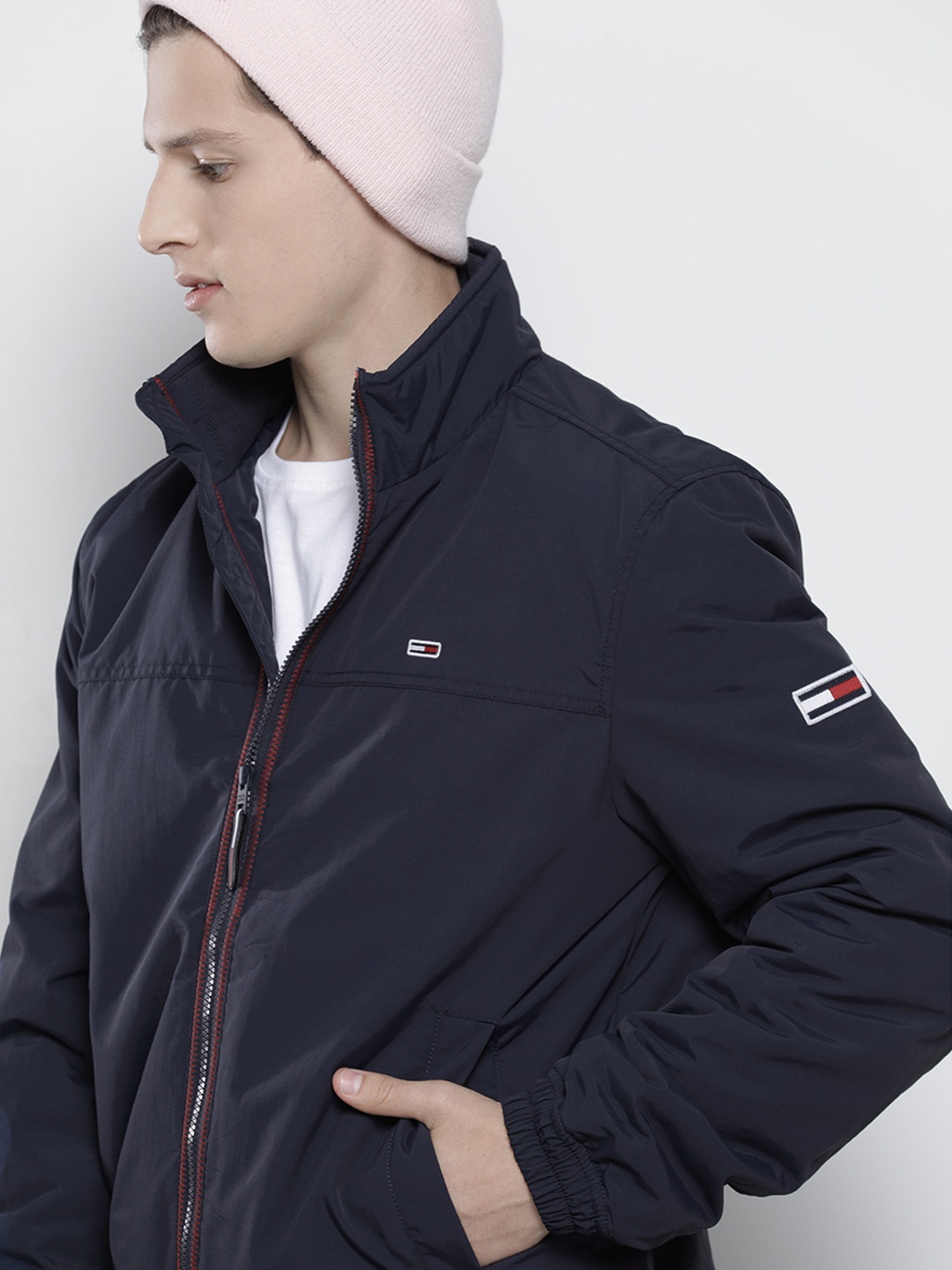 

Tommy Hilfiger Men Navy Blue Solid Padded Jacket