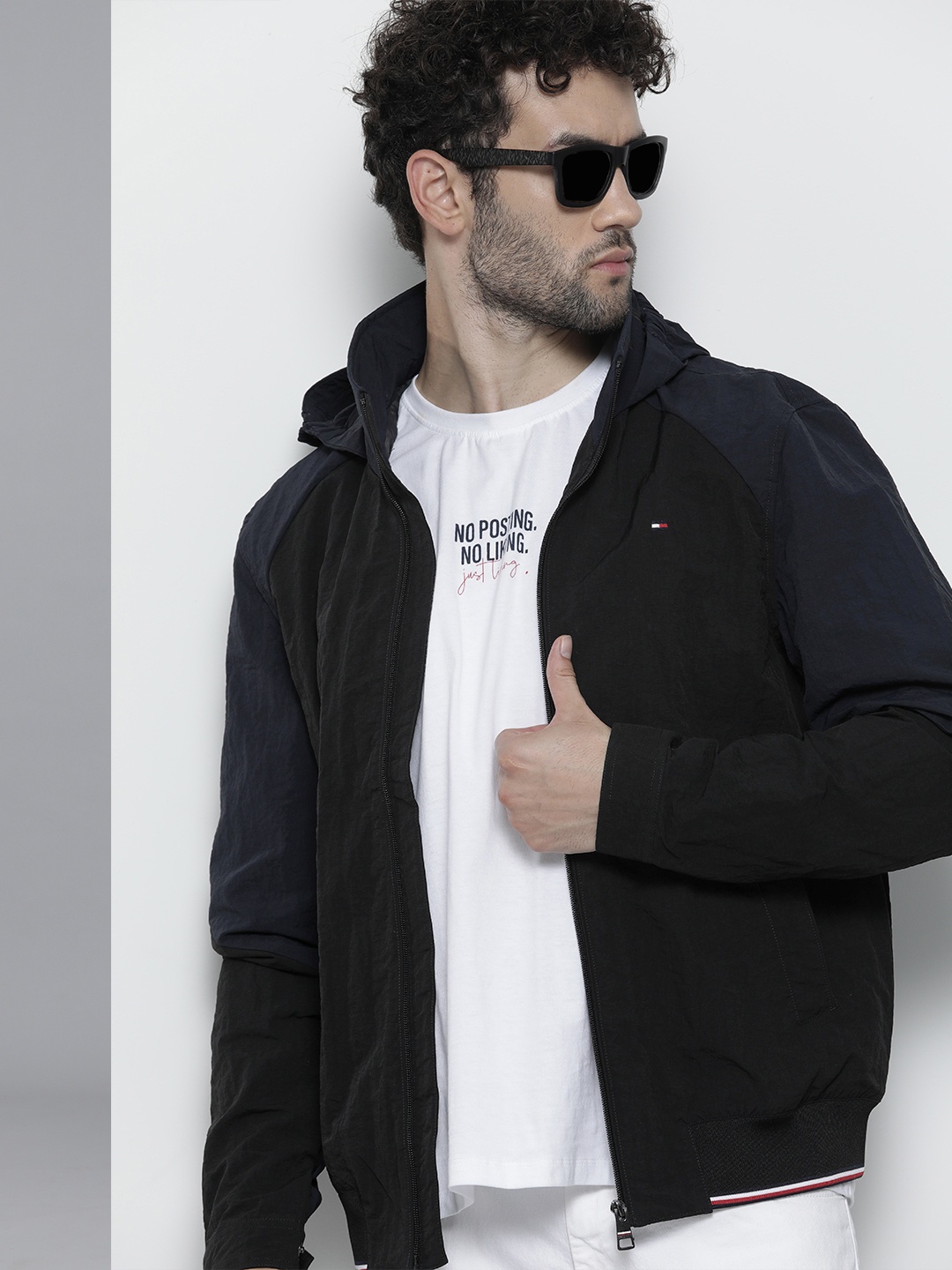 

Tommy Hilfiger Men Black Bomber Jacket