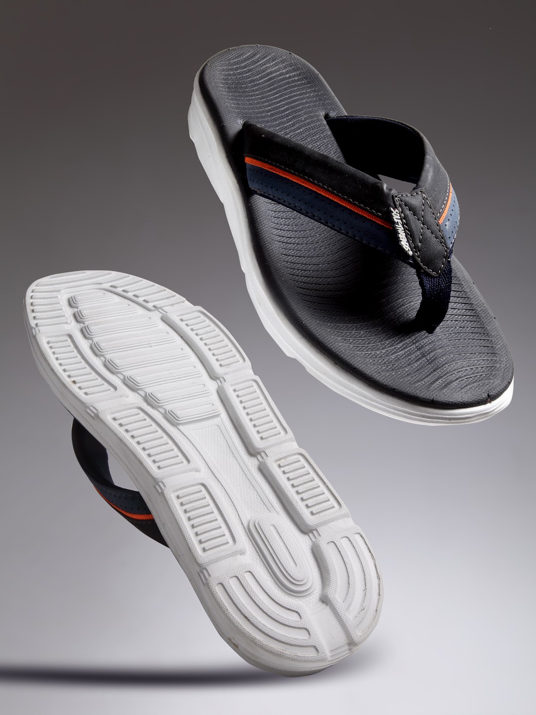 

Solethreads Men Grey & Black Thong Flip-Flops