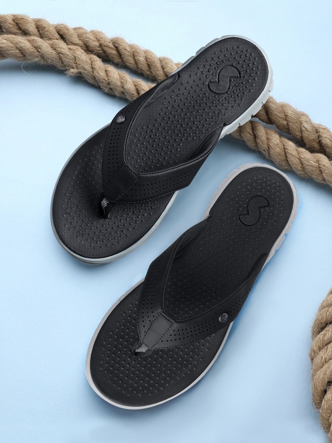 

Solethreads Men Black & Grey Thong Flip-Flops